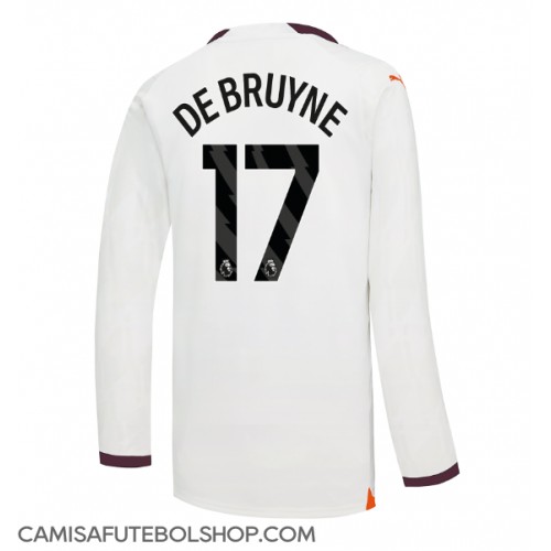 Camisa de time de futebol Manchester City Kevin De Bruyne #17 Replicas 2º Equipamento 2023-24 Manga Comprida